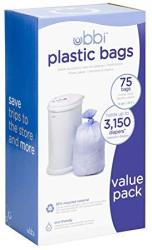 Ubbi Disposable Diaper Pail Plastic Bags Made With Recyclable Material True Value Pack 75 Count 13-GALLON
