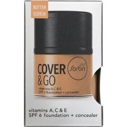 Sorbet Cover & Go SPF6 Foundation & Concealer Butter Scotch 25ML + 1.2GR