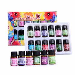 MINI Defusser Essential Oil Set Aromatherapy Oils Gift Set Of 12 - Organic Plant Therapy Difussers Essential Oil Gift For Spa Yoga Stress Air