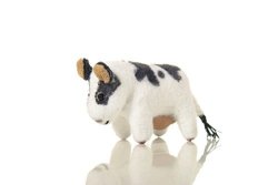 World Of Miniature Bears 1" Cotton Cow 6002 Collectible Miniature Cow Made By Hand