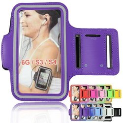 Voberry Sports Gym Running Jogging Workout Armband Case + Key Holder For Iphone 6 4.7" Purple
