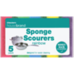Rainbow Sponge Scourers 5 Pack