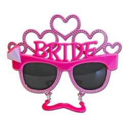 Bride To Be Costume Glasses With Moutsache