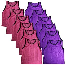 Bluedot Trading Bundle Of 6 Pink & 6 Purple Adult Team Sports Scrimmage Vests Pinnies 12 Total
