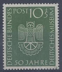Germany West 1953 Munich Museum 10 Plus 5 Pf Very Fine Unmounted Mint