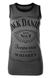 Jack Daniels Classic Logo Official Ladies Charcoal Vest All Sizes