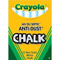Crayola Nontoxic Anti-dust Chalk White 12 Sticks box 50-1402