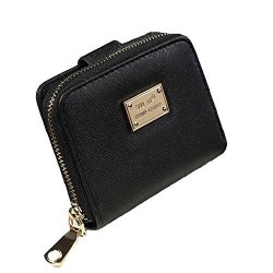 Vintage Zipper Womens Short Wallet 2018 Women Bag Wallet Women Clutch Small Coin Purse Female Money Coin Bag For Girl Gift 3.28 Black