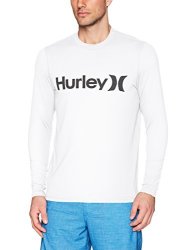 Hurley Men's One And Only Long Sleeve Sun Protection Rashguard White black L