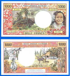 French Polynesia 1000 Francs 2010 Unc Cfp Pacific Tahiti Caledonia Wallis Futuna France Outre Mer