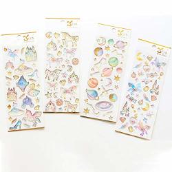 Bronzing Stickers Star Crystal Stickers Diy Stamp Diary Decoration Mobile Phone Stickers Stationery Stickers Craft Scrapbooking For Kids Adults Ect. Including Star Castle Horse