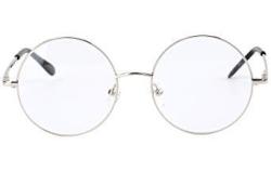 Agstum Retro Round Prescription Ready Metal Eyeglass Frame Medium Size Black