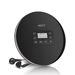 Portable Cd Player Hott CD611 Small Walkman Cd Player With Stereo Headphones USB Cable LED Display Anti-skip Anti-shock Personal Compact Disc Music Player Black