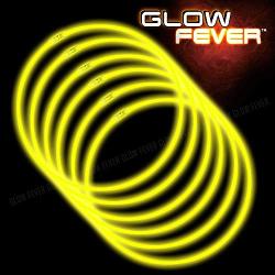 Yellow Glow Sticks Bulk 50CT 22INCHES Necklaces 22" With Connectors - Packed In Tube With Extra Bubble Wrap
