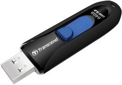 Transcend 64GB JF790 USB3.1 Capless Flash Drive - Black And Blue