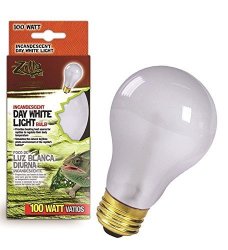 Zilla Reptile Terrarium Heat Lamps Incandescent Bulb Day White 100W