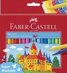Faber-Castell Castle Fibre Felt Tip Pen Set Of 36 In Cardboard Wallet