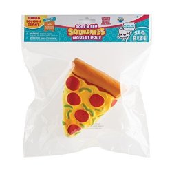The Orb Factory Jumbo Pizza Soft'n Slo Squishies Yellow red green brown 10.83" X 9.25" X 3.50