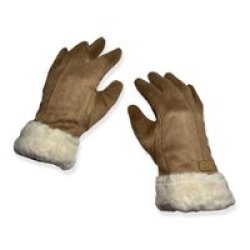 Deerskin Velvet Gloves Beige & Cream