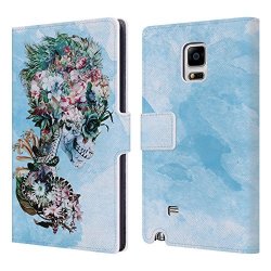 Official Riza Peker Floral Skulls 8 Leather Book Wallet Case Cover For Samsung Galaxy Note Edge