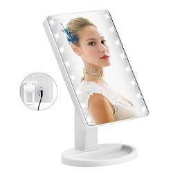 16 LED Makeup Mirror With USB Charging Touch Screen Dimming Cosmetic Mirror 180 Degree Rotation Adjustable Stand Cosmetic Desk And Table-top