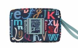 Monopoly Enjoy Your Journey Daily Pouch Zippered Waterproof Portable Travel Pouch Small Alphabet Navy