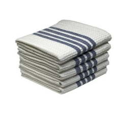 's Kitchen Towel - Design 2176 - 048X070CMS - 05 PC Pack - Stripes - Estate Blue