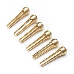 6pcs Durable Metal Brass Bridge Pins For Acoustic Guitar Golden Accessories