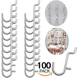 Calax Metal Pegboard Hook J Style For Peg Board Tool Organizer 100 Pieces