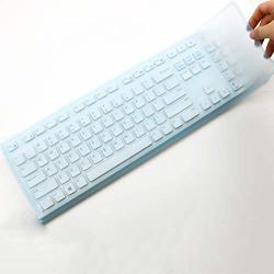 Universal Keyboard Cover Skin Design For Standard Size PC Computer Desktop Keyboards Size: 17.52" X 5.51" Clear Waterproof Anti-dust Silicone-bule