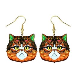 Wittyware Scaly Cat Earrings - Brown