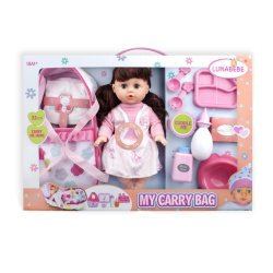 Functional Doll Set With Carry Bag Brown Hair