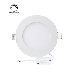 Progreen 18W Flat LED Panel Light Lamp Dimmable Round Ultrathin LED Recessed Downlight 1440LM Neutral White 4000K Cut Hole 8.1 Inch Panel Ceiling Lighting