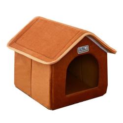 Cute Cat dog House - Brown XL