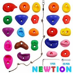 25 Multi-size Rock Climbing Holds For Kids And Adult Diy Rock Climbing Holds Set With Bolts T-nuts Washers And 8 Foot Knotted Rope-kids
