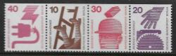Germany - Berlin Mnh 1971 Accident Prevention - Strip Of 4 Cat R320 Imperf Top