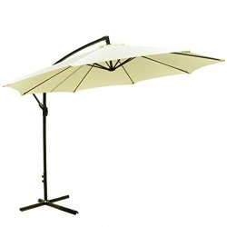 Mr Direct Patio Umbrella Offset 10' Hanging Umbrella Outdoor Market Umbrella D10 Beige