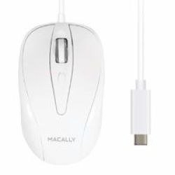 Macally Ucturbo Usb-c Ambidextrous Wired Optical Mouse White