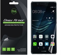 Dmax Armor For Huawei P9 Plus Screen Protector Full Screen Coverage Edge To Edge Anti-bubble High Definition Clear Shield - Lifetime Replacements Warranty- 2-PACK Retail