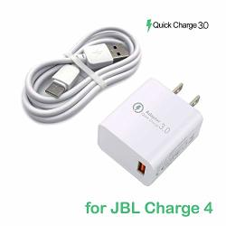 Dgsus Quick Charge 3.0 Fast Charger For Jbl Charge 4 Portable Waterproof Wireless Bluetooth Speaker - 18W Us Plug Travel Rapid Wall Charger With