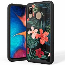 Ipason Samsung A20 Case Galaxy A20 Case Dual Layer Hybrid Shockproof Crystal Pattern Protective Cover For Samsung Galaxy A20 Black