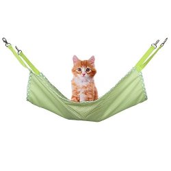 Ohkuu Cat Hanging Hammock Bed Summer Cooling Mesh Breathable Little Pet Hanging Sleeping Bed Radiator Pad For Cage Or Under Chair Cradle Crib Green