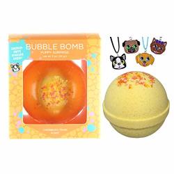 Puppy Bubble Bath Bomb With Surprise Girls Dog Necklace Inside Best Birthday Gift Idea Large Scented Spa Fizzy Fun Color Lush Scent Natural Kid
