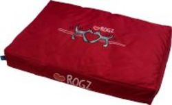 Rogz Flat Podz Dog Bed - Extra Large 129cm X 86cm X 12cm Red Heart On Red Design