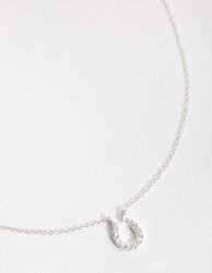 Sterling Silver MINI Pave Horseshoe Necklace