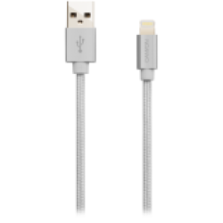 Canyon Apple 8-PIN Iphone And Ipad Braided Charge And Sync Cable - Pearl White
