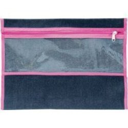 Trefoil 4 Stationery Denim Subject Bag With Window Pink