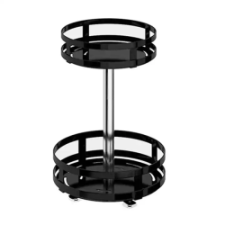 2 Tier Lazy Susan Organizer Metal Steel Turntable Organizer For Table