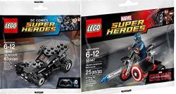 LEGO Super Heroes Batman Batmobile Captain America Motorcycle & MINI Figure Dc Com