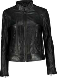 Women's Bella Black 100% Napa Leather Jacket - - XL